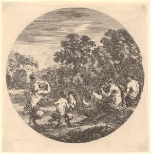 Satyr Family Making Music and Dancing, Sheet 6 of the Series 
