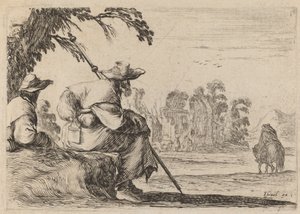 Seated Pilgrims by Stefano della Bella