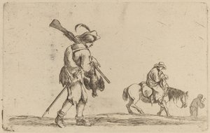 Soldier Holding a Fowl by the Feet by Stefano della Bella