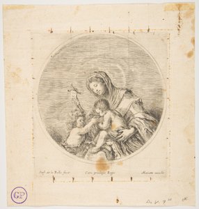 The Virgin and Child with Saint John, a round composition by Stefano della Bella