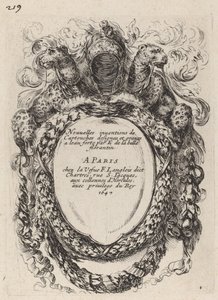 Title Page for Nouvelles Inventions de Cartouches, 1647 by Stefano della Bella
