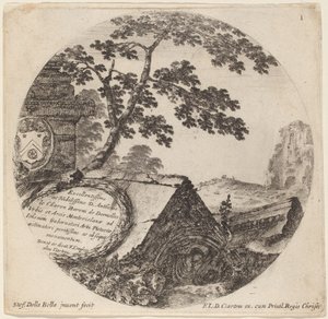 Title Page for "Paysages et ruines de Rome" by Stefano della Bella