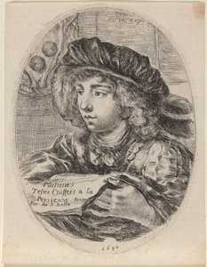 Title Page for "Several Heads Dressed in Persian Style" by Stefano della Bella