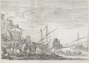 Two Galleys in the Port of Livorno (Views of the Port of Livorno) by Stefano della Bella