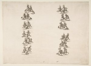 Twenty-four Cavaliers Fighting in Two Columns by Stefano della Bella
