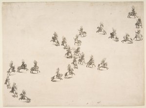 Twenty-four Cavaliers Form a Double S, 1652 by Stefano della Bella