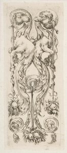 Two Facing Camel Heads with Bodies Terminating in Ornament by Stefano della Bella