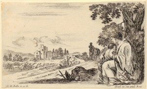 Lost Rider Asking for Directions, Sheet 4 of the Series "Various Figures and Countries" by Stefano della Bella