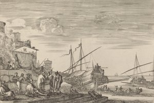 View of Several Houses Facing the Port, probably c. 1654-1655 by Stefano della Bella