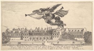 View of the Palais Cardinal, the Figure of Fame at Top Center Flying Towards the Left by Stefano della Bella