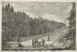 Views of the Villa of Pratolino: The Promenade of the Fountains by Stefano della Bella