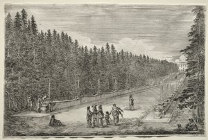 Views of the Villa of Pratolino: The Promenade of the Fountains by Stefano della Bella