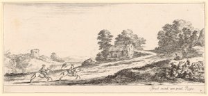 Two Riders Galloping to the Right
