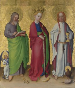 Saints Matthew, Catherine of Alexandria and John the Evangelist by Stephan Lochner