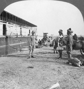 English Officer and Native Soldiers, Bhamo, Burma