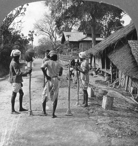 Road Mending, Bhamo, Burma, 1908 by Stereo Travel Co