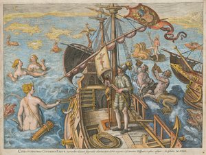 Christophorus Columbus Ligur Americae Retectio, 1591 by Stradanus