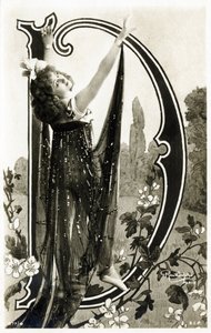 Mlle Roessler, Dancer from La Belle Epoque - Alphabet in Postcard by Studio Reutlinger