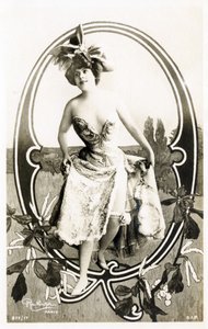 Q: Marcelle Yrven, French Actress - Theatres: Palais Royal, Folies Dramatiques, Paris - Alphabet in Postcard by Studio Reutlinger