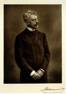 Sir Squire Bancroft, actor and theatrical manager, portrait photograph by Studio Walery
