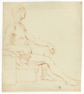 Seated Academic Male Nude by Style of Jacques Louis David