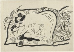 Erotic Representation from Hana ni Yosurukyo by Sugimura Jihei (attributed to)