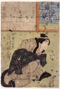 Sawamura Kunitaro II as The Wife Kojoro, From The Play Hanafubuki Utanonadokoro by Sunbaisai Hokuei