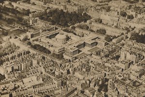 Novel View of the British Museum Surrounded By The Massed Trees of Bloomsbury