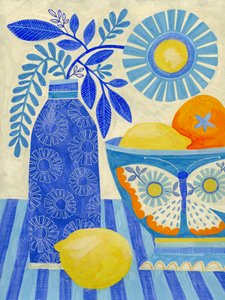 Blue Citrus Still Life by Susan Black