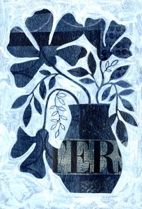 Indigo Floral Vase by Susan Black