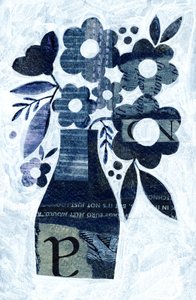 Modern Blue Flowers by Susan Black