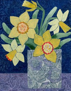 Spring Daffodils In Vase by Susan Black