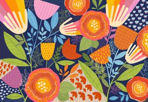 Vibrant Floral Pattern by Susan Black