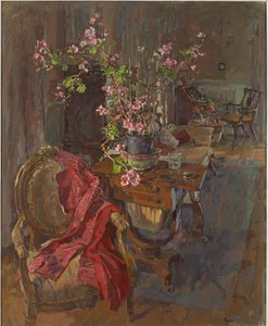 Red Coat with Geranium