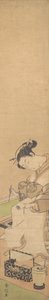 An Oiran Seated upon a Bed, Writing a Letter