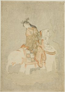 Courtesan on White Elephant by Suzuki Harunobu