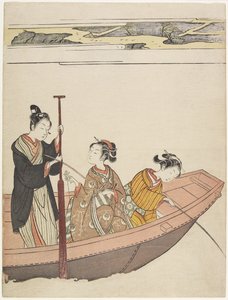 Fishing Near Mimeguri Shrine on the Sumida River, c. 1767 by Suzuki Harunobu
