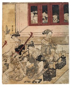 Four girls of Yoshiwara in room