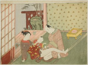 Lovers with Young Attendant Looking On, from an Untitled Series of Erotic Prints