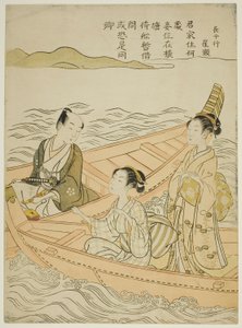 Meeting on the River (Parody of Hakurakuten) by Suzuki Harunobu