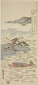Night Rain at Karasaki, from the series "Eight Views of Omi" by Suzuki Harunobu