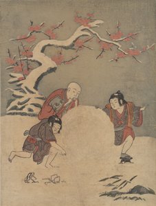 The Snow Ball, 1770 by Suzuki Harunobu