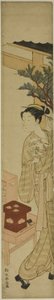 The Waitress Osen of the Kagiya Teahouse Holding a Fan by Suzuki Harunobu