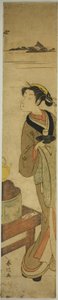 The Waitress Osen of the Kagiya Teahouse Carrying a Cup of Tea