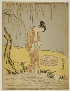 Washing Cloth in a Stream