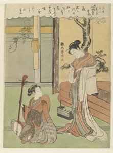 Wisteria: The Courtesan Nokaze from the Southern Matsuzakaya (Beauties from the Floating World; Poems on Flowers) by Suzuki Harunobu