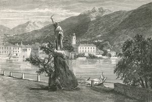 Lugano, with the Statue of Tell by Vela by Swiss School
