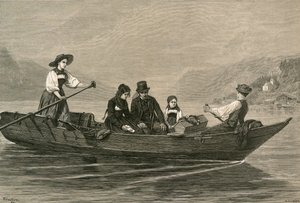 Mourners crossing the Lake of Brienz by Swiss School