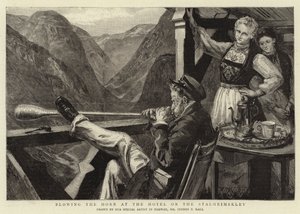 Blowing the Horn at the Hotel on the Stalheimsklev by Sydney Prior Hall