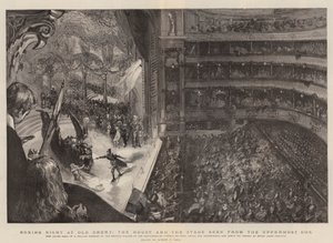 Boxing Night at Old Drury, the House and the Stage seen from the Uppermost Box by Sydney Prior Hall